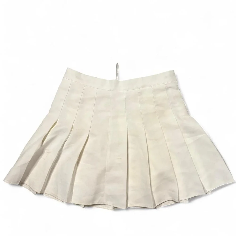 Kanji Cream pleated tennis‎ skirt with adjustable waist WOMAN SIZE L
